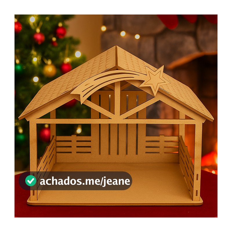Casa Presépio Natalino Decoração Natalina Mdf Casinha