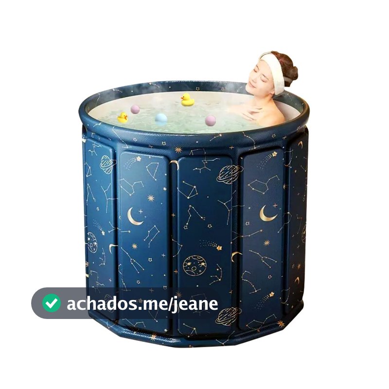 Banheira Dobrável SPA Adulto Portátil 70cm 254 Litros Ofurô Reforçado com Drenagem Rápida
