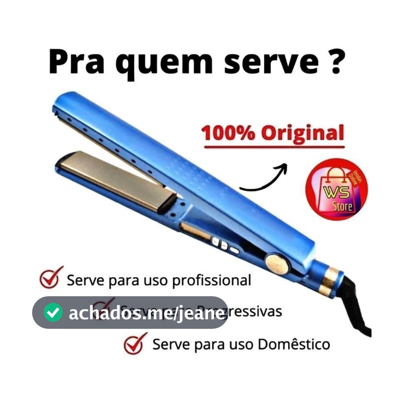 Prancha Chapinha Alisadora Cabelo Progressiva Profissional Nano Titanium Digital Bivolt