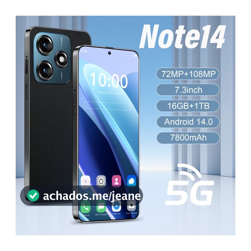 Note14 Celular 7.3Polegadas Android Smartphone 16+512GB