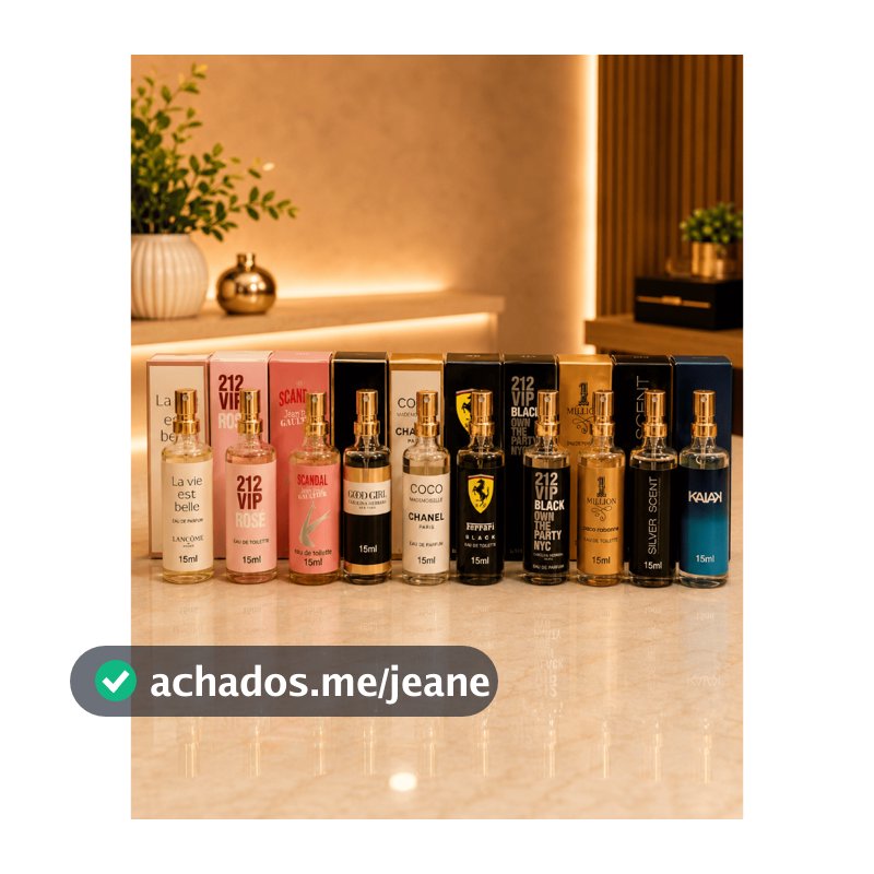 Kit 10 Mini Perfumes Femininos e Masculinos 15ml Fragrâncias Variadas Portáteis