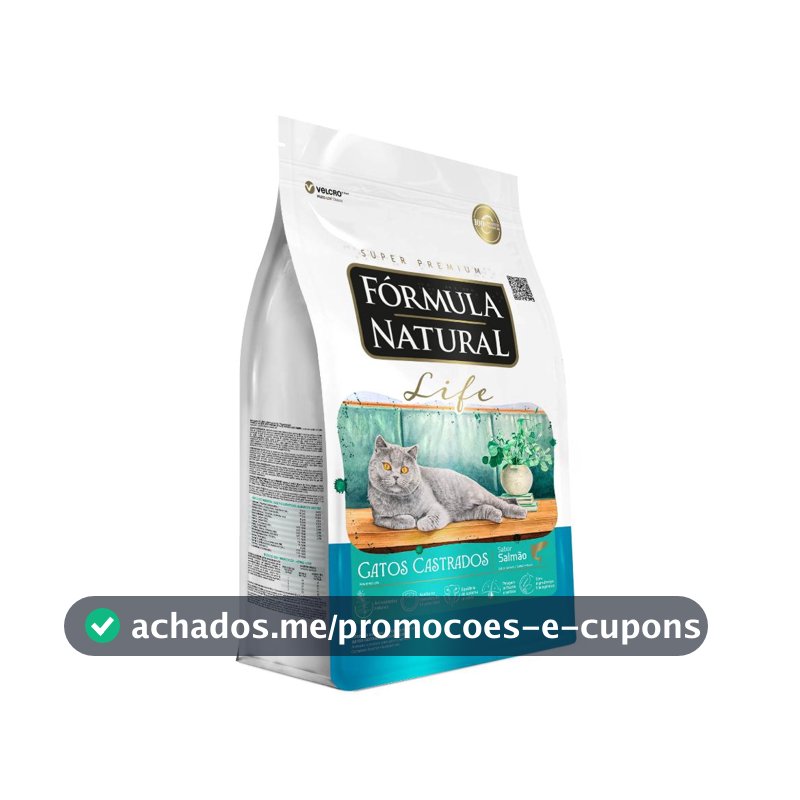 Ração Fórmula Natural Life Gatos Castrados Sabor Salmão 10,1kg Adimax