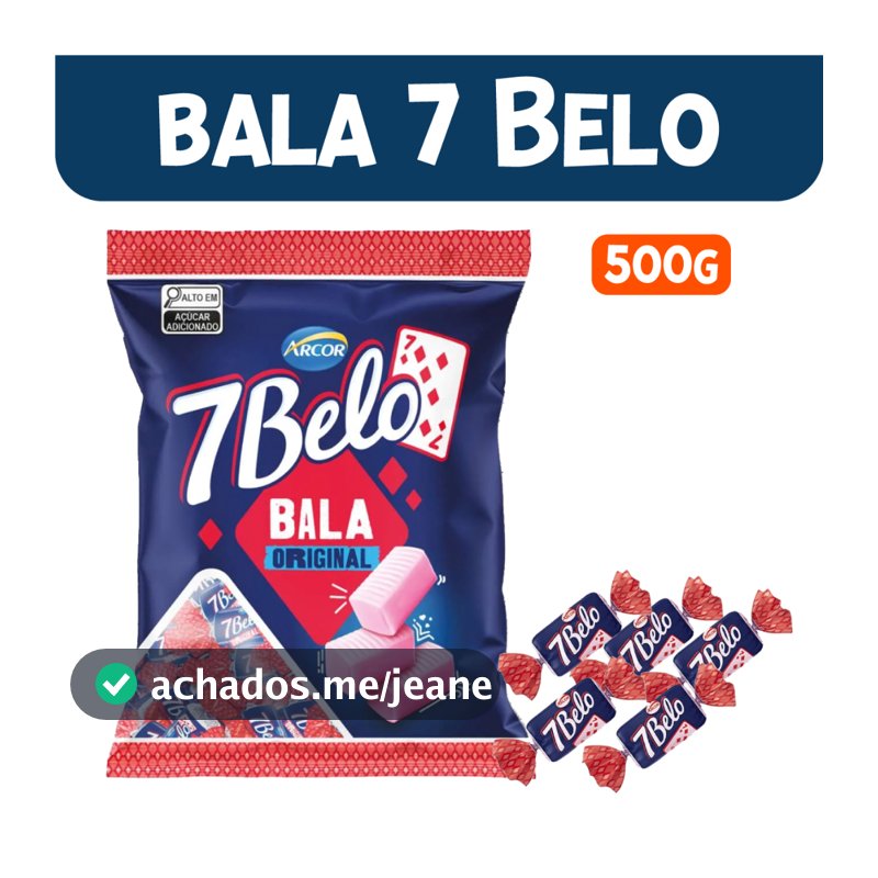 Bala 7 Belo Framboesa Arcor Doce Festa Lembrancinha Dia das Crianças Pacote 500g