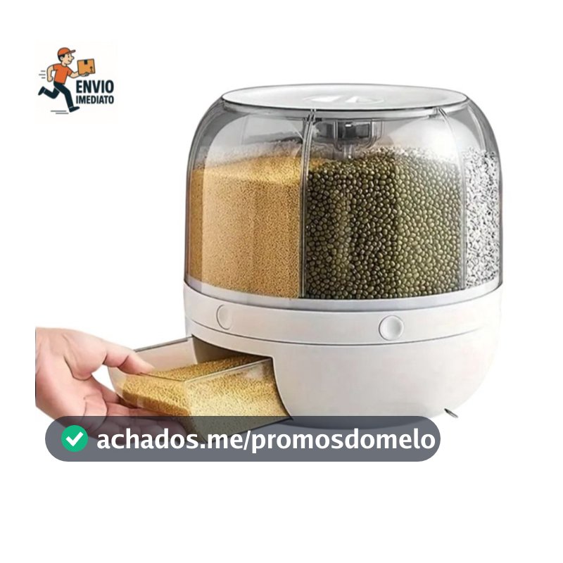 Dispenser Porta Cereais Redondo Giratório 360 Alimentos Pote