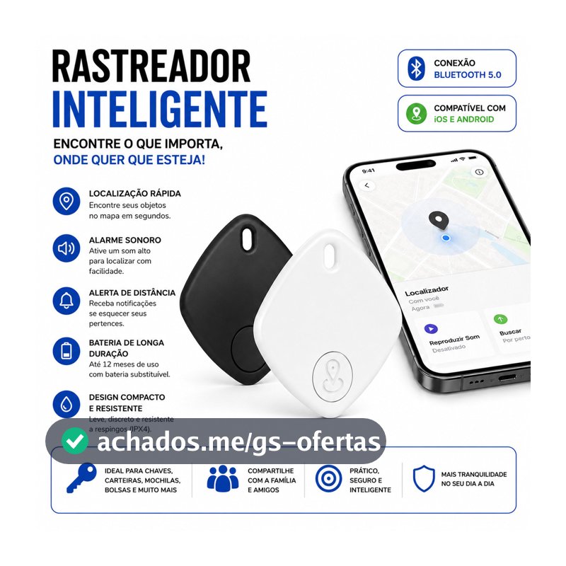 2026 Smart Air Tag Rastreador Bluetooth para iPhone |   Localizador App iOS Objetos Perdidos/Pet CASA-14-FY JFDG