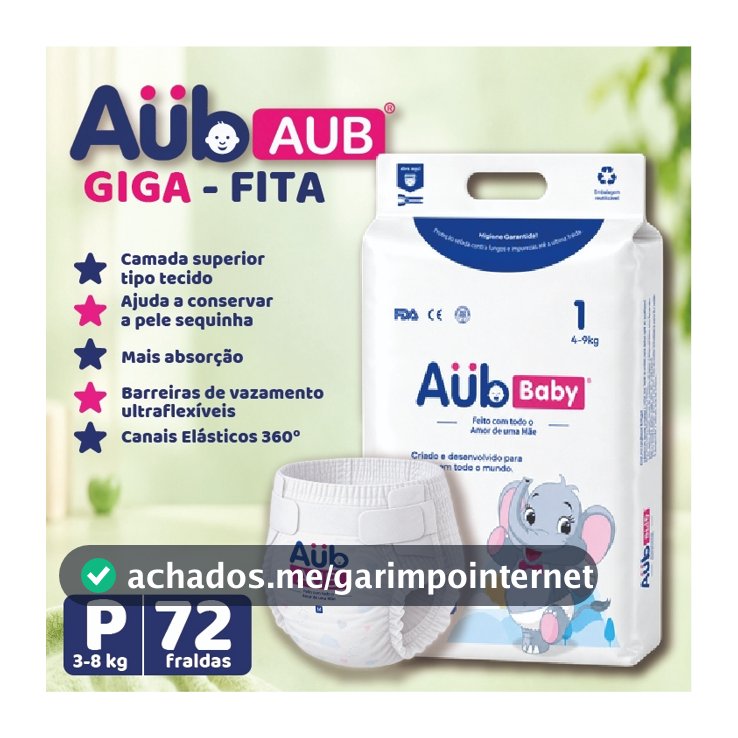 Fralda Descartável AUB Baby - GIGA - Tipo Fita