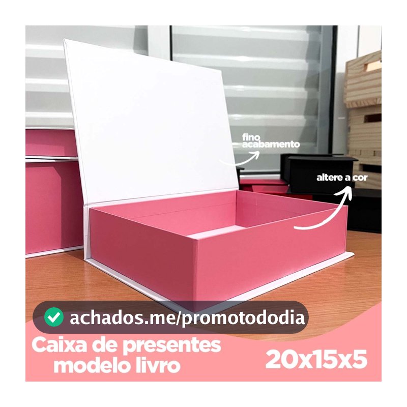 Kit 15 unidades Caixa livro em Cartonagem 20x15x5  -  Caixa Presentes Padrinhos Namorados Batizados