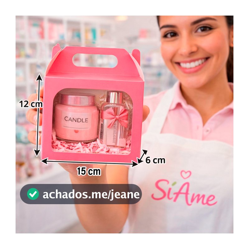Kit Caixas De Presente Maleta 15x6x12cm Com Visor Festas Cosméticos Lembrancinha e Embalagem Doces