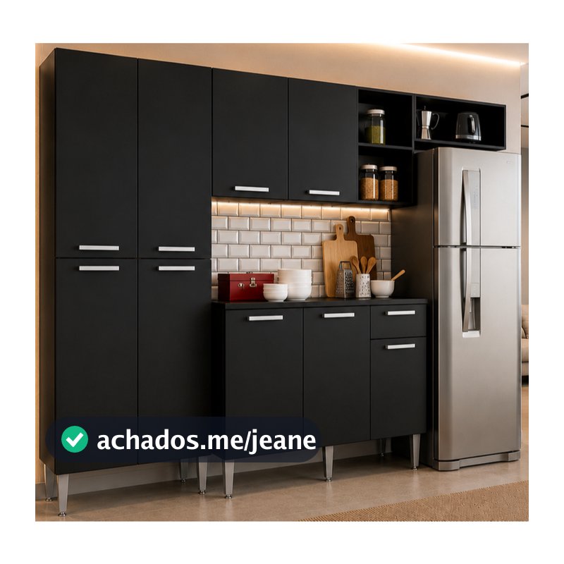 Cozinha Compacta Pequim Multimóveis V2933 com Balcão