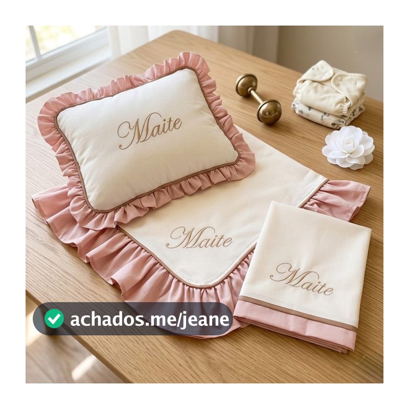 Kit Leito Maternidade 3 peças PERSONALIZADO COM NOME meninos meninas
