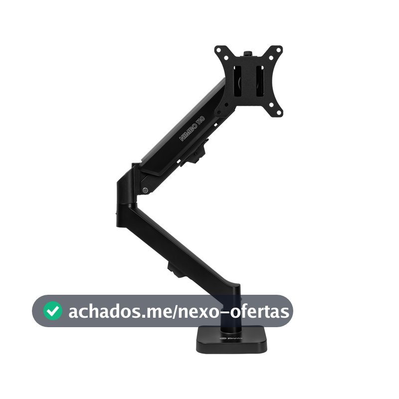 Suporte Articulado Para Monitor 13 a 32 Pistão a Gás Ajustável Zinnia Nimbo 110 Preto