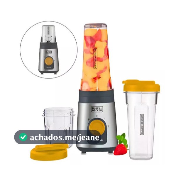 Liquidificador Portátil BlackDecker Lp320 Blender Inox Com Jarra de Plástico 300w 127v 220v Compacto