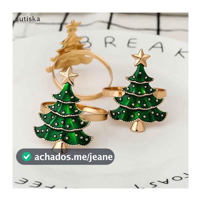 sutiska 6 Peças Anéis De Guardanapo De Natal Enfeites De Árvore Casa Cozinha Mesa De Jantar Decoração Suprimentos De Fes