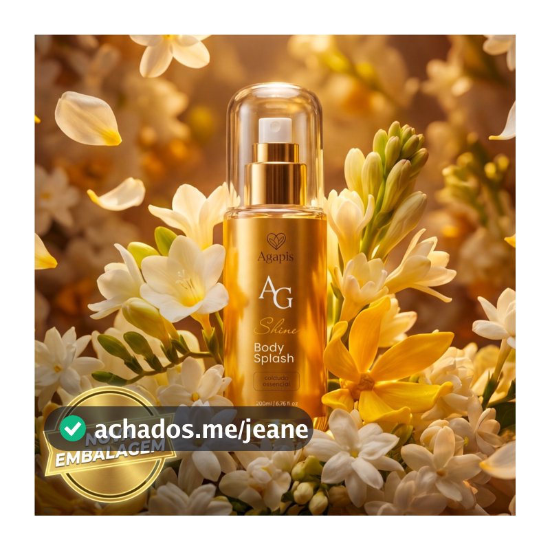 Body Splash Feminino Shine Agapis Beauty 200ml Fragrância Sedutora Alta Fixação