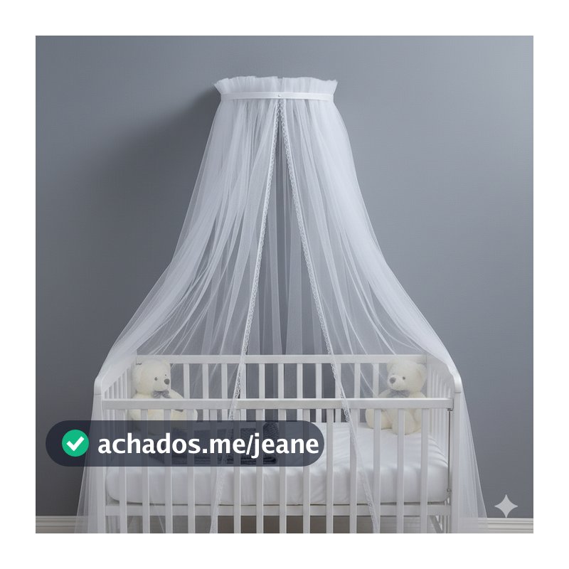 Mosquiteiro + Dossel Dorcel Liso Branco Berço