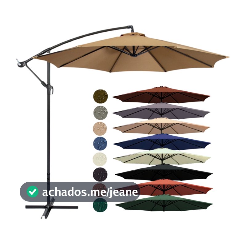 Ombrelone Guarda-Sol 3 Metros Lateral Grande Para Praia Jardim Piscina Diversas Cores Proteção Solar Área Externa
