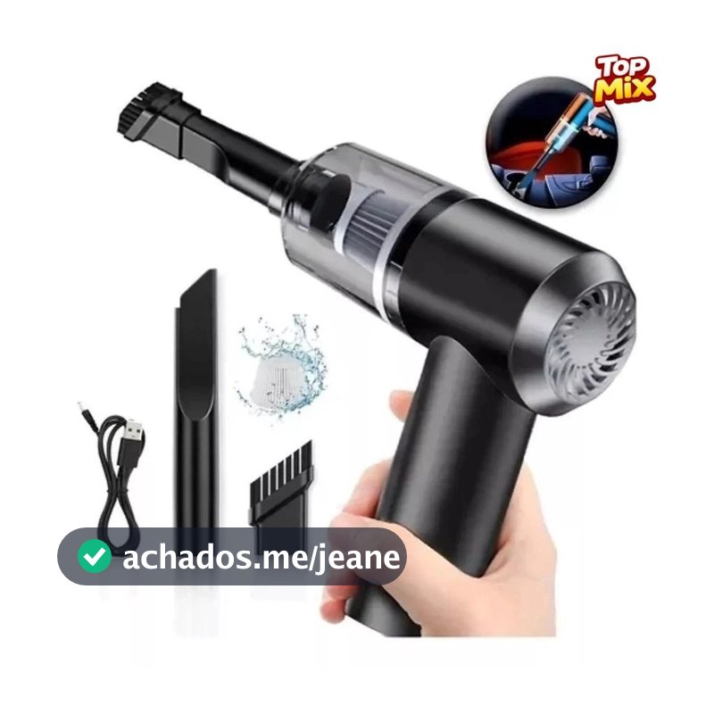 Mini Aspirador de Pó Portátil Automotivo Casa Sem Fio 3 em 1 Recarregável Potente 6000Pa