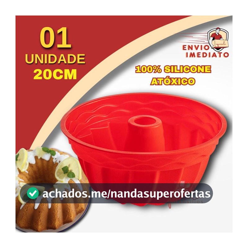 Assadeira Forma de Silicone Para Assar Bolos Pães Pudim Antiaderente 20cmx10cm  Confeitaria Criativa