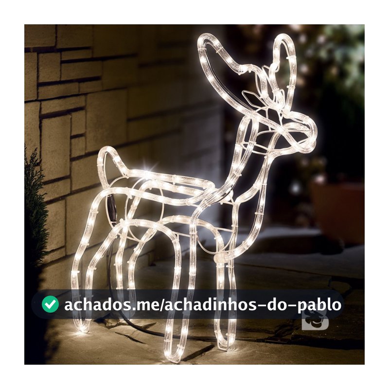 Armação Rena Macho de Led Média Enfeite Decoração Natal Linda para Jardim Pisca Pisca 127v ou 220v