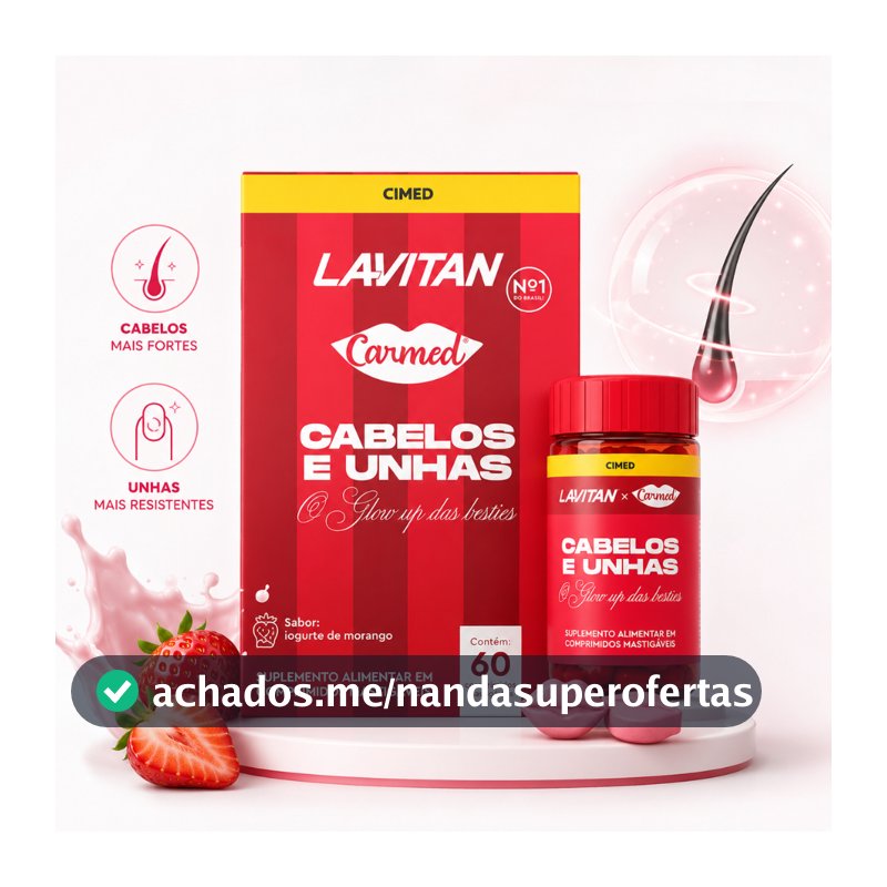 Lavitan Carmed Cabelos E Unhas 60cps | Vitamina Mastigável