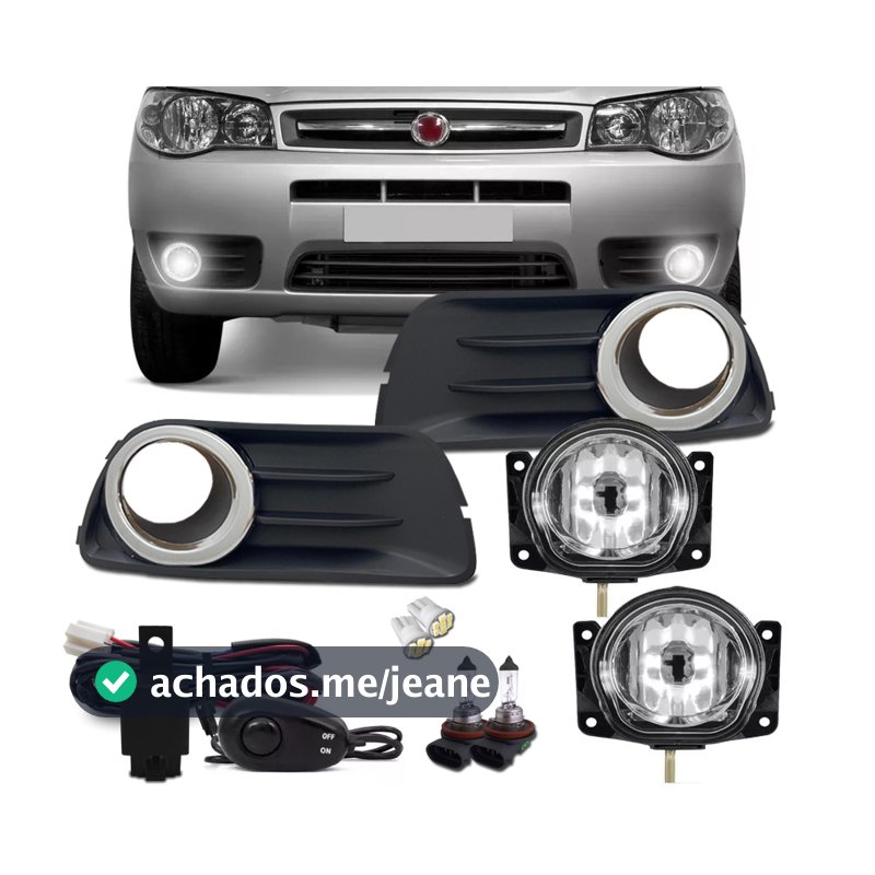 Kit Farol De Milha Palio Fire Economy 2010 Moldura Cromada