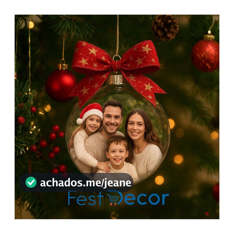 Kit Esferas Acrilicas 6.5cm - Enfeite de Natal - Bola de Natal - Porta fotos