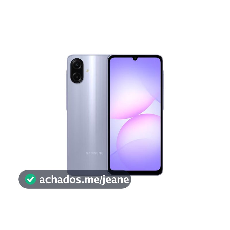 Celular Galaxy A07 Tela 6.7 128GB 4G 90Hz Câmera Dupla 50MP Violeta Samsung