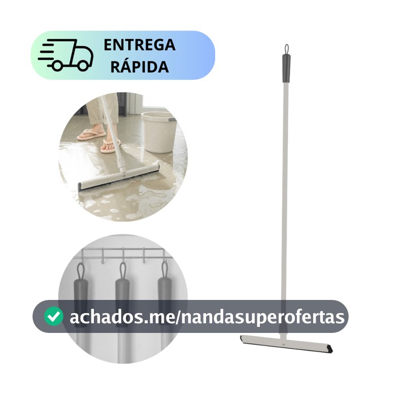 Rodo de Limpeza Multiuso Com Cabo Inox Borracha Em EVA Alta Qualidade e Gancho Para Pendurar Flow OU