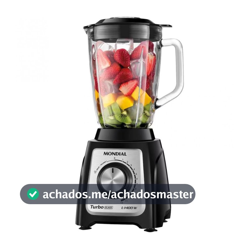 Liquidificador Turbo Glass L-1400 GI 1400W Jarra de Vidro Mondial