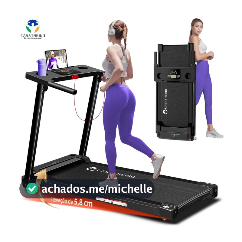 Esteira Elétrica 127/220V Dobrável Silenciosa para Casa com Amortecimento Caminhada Corrida Fitness