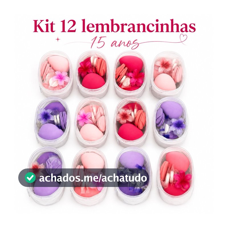 Kit 12 lembrancinha aniversário make 15 anos
