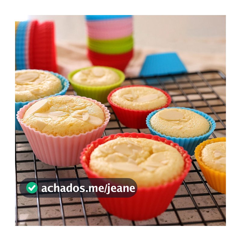 Forminha de Silicone Cupcake Antiaderente Kit Jogo Peças para Empada Pudim Pão de Queijo Muffin Air Fryer Forno Reutiliz