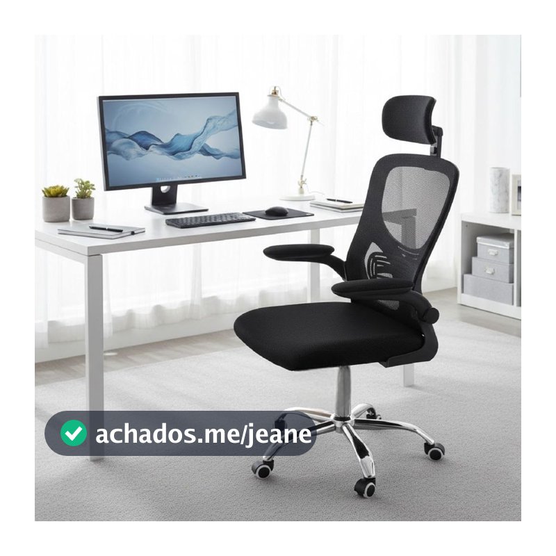 Cadeira Escritório Giratória Presidente Secretária Ergonômica Rodinhas Encosto Cabeça  Mesh