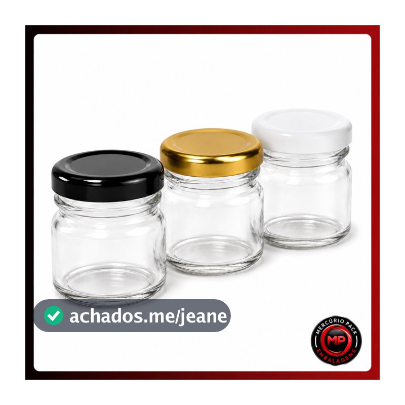 Kit 24/50/100 Potinhos de Vidro 40ml Tampas Metalicas para Lembrancinhas Casamento Aniversario