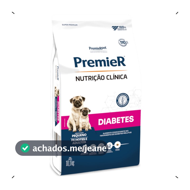 RAÇÃO PREMIER NUTRIÇÃO CLINICA DIABETES RAÇA PEQUENA 10KG