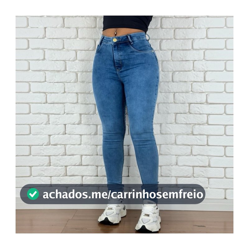 calça jeans feminina marmorizada com Lycra empina bumbum