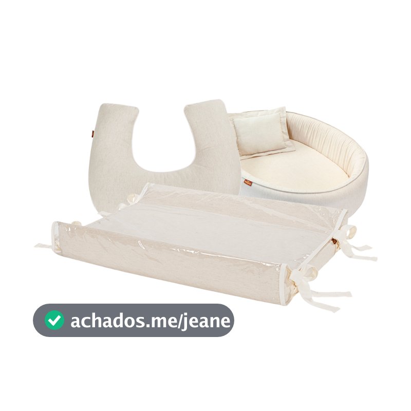 Kit Ninho Redutor + Almofada Amamentação e Trocador 100% Algodão Batistela Baby