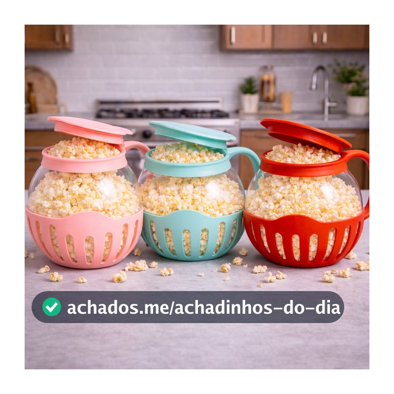 Pipoqueira Fitness Para Micro-ondas Sem Óleo Saudável Prática e Reutilizável