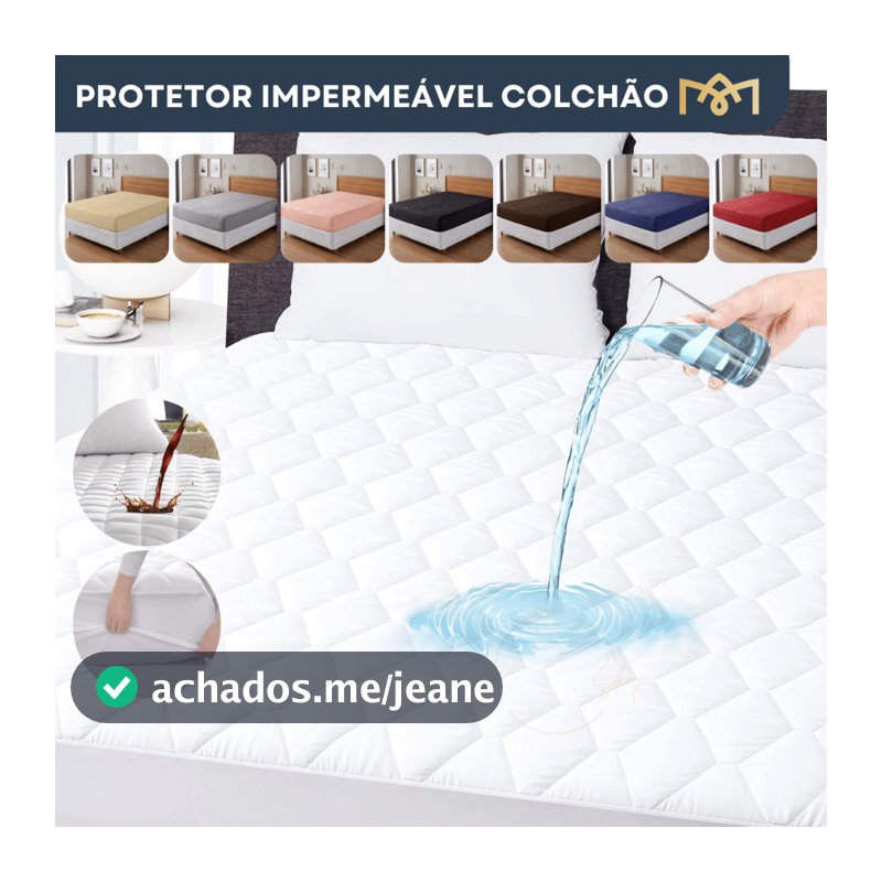 Capa Protetora Impermeável Matelado P/ Colchão Solteiro, Casal, Queen E King Antialérgico Antiácaro