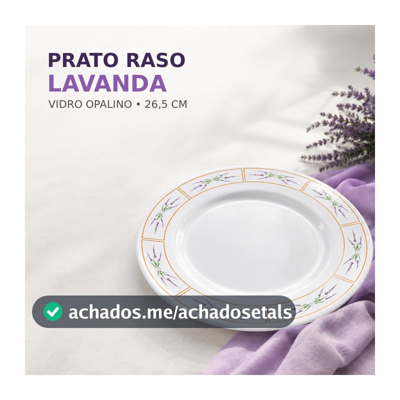Prato Raso De Vidro Opalino Hauskraft Lavanda 26,5cm