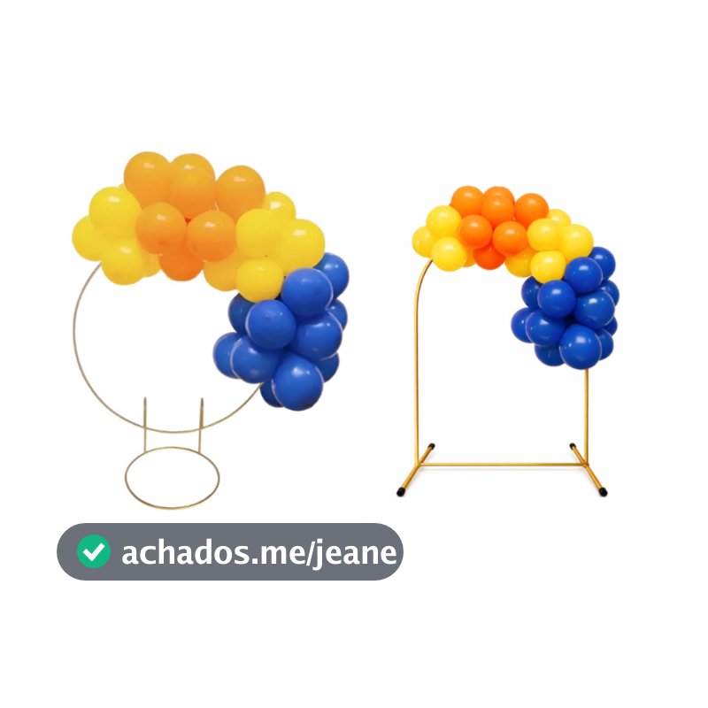 Kit Decorativo Arco De Mesa Romano Redondo Dourado Festas Aniversario