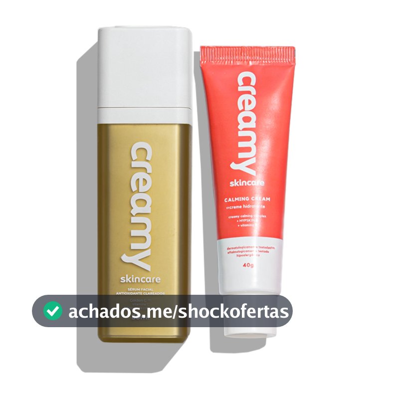 Kit Vitamina C Gold + Calming Cream Creamy Skincare - Sérum Clareador de Manchas e Creme Hidratante Calmante