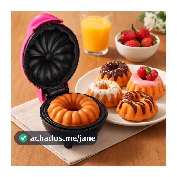 Máquina de Mini Bolos Elétrica 7 Minutos – Ideal para Cupcakes, Bolinhos e Sobremesas Rápidas COR ALEATÓRIA