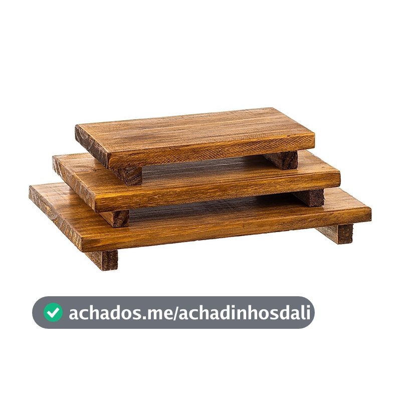Bandeja Multiuso Rústica Madeira Pinus Decorativa Lavabo Banheiro Mesa Festa