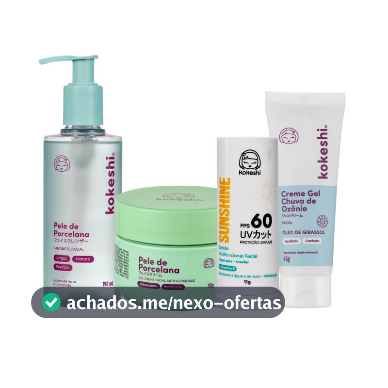 Kit Skincare Antioleosidade e Hidratação 4 Produtos - Kokeshi