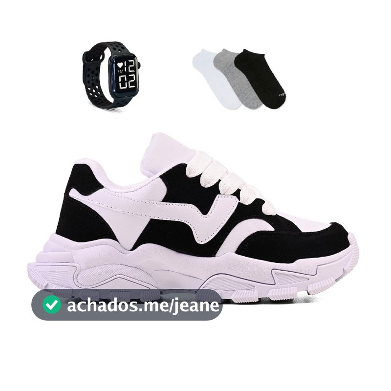 Tenis Feminino Casual Esportivo + Relogio + Meia Academia Corrida Novo Lançamento