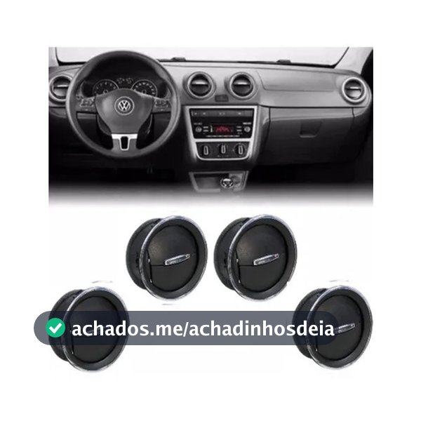 Kit 4 Difusores de Saida de Ar Gol Voyage G4 G5 G6 Botão Aro Cromado(Ap1282x4)