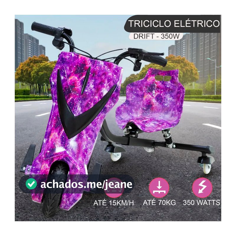 Triciclo Infantil Elétrico Com  Bluetooth MP3 Drift  Farol e Luz LED - Modelo Especial