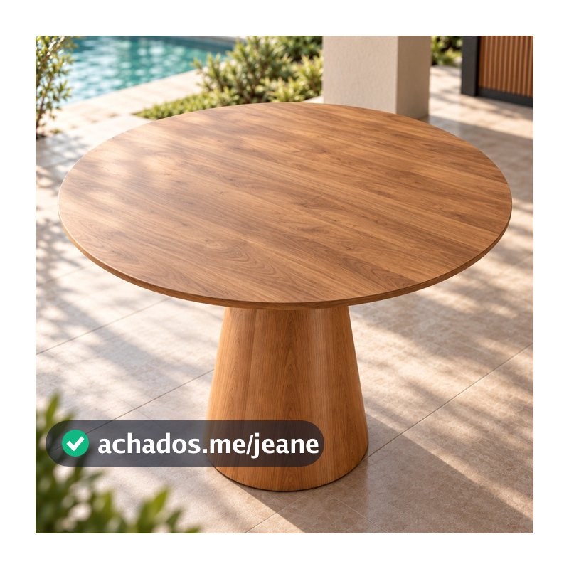 Mesa Cone Área Gourmet Sala Cozinha Lâmina Madeira Natural Montagem Simples
