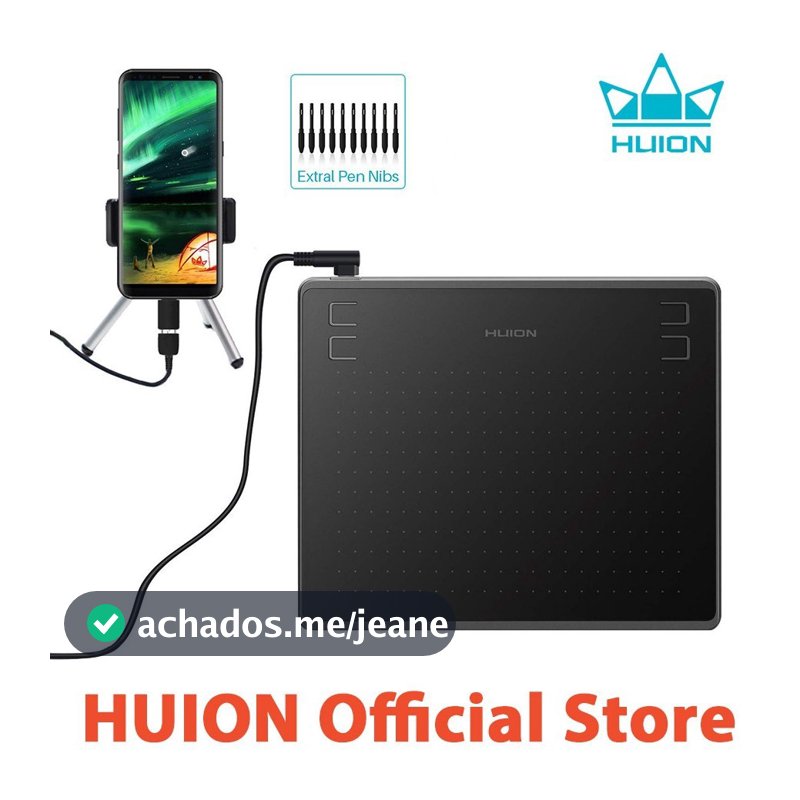 Tablet De Desenho Huion HS64/H430P Para Telefone/Android/Windows Com Caneta Sem Bateria Stylus E 4 Teclas Expressos